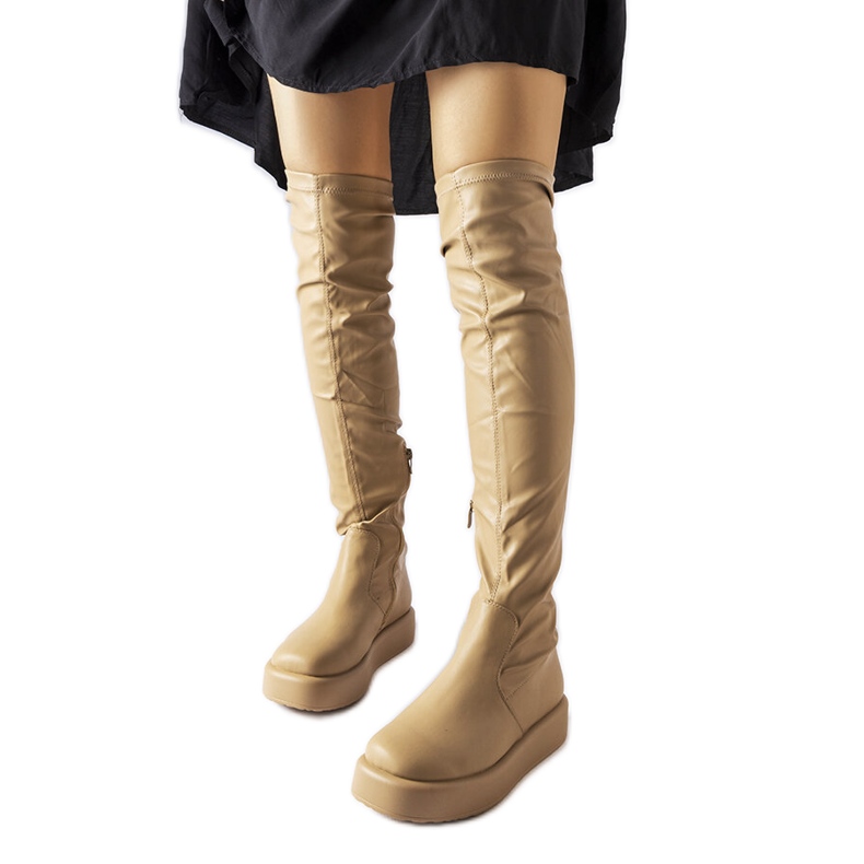 Beige over-the-knee boots from Flaviana