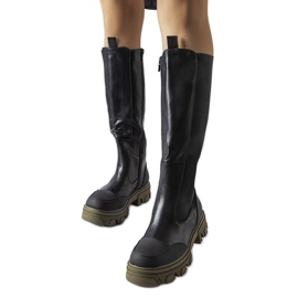 Black and green high boots from Pasquale