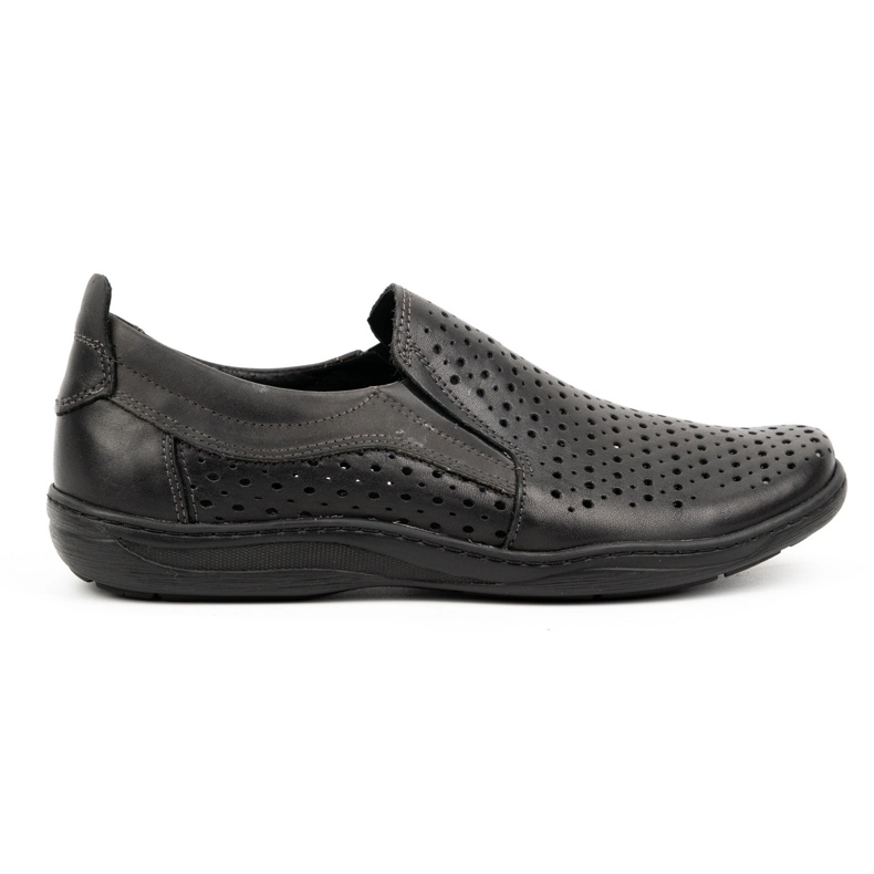 Olivier Openwork men's loafers for the summer 662 black