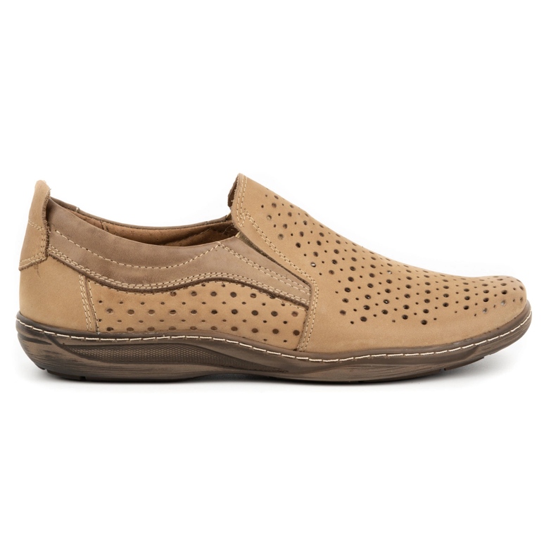 Olivier Openwork men's loafers for the summer 662 beige