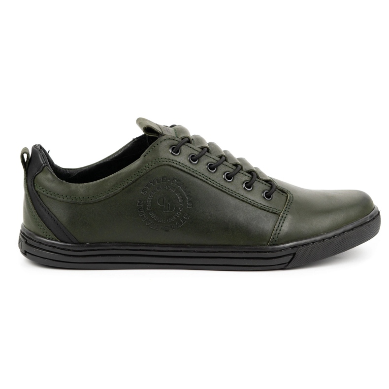 Polbut Men's casual leather shoes 2121/2 khaki green