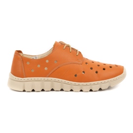 WASAK Women's shoes leather sneakers 0692W orange