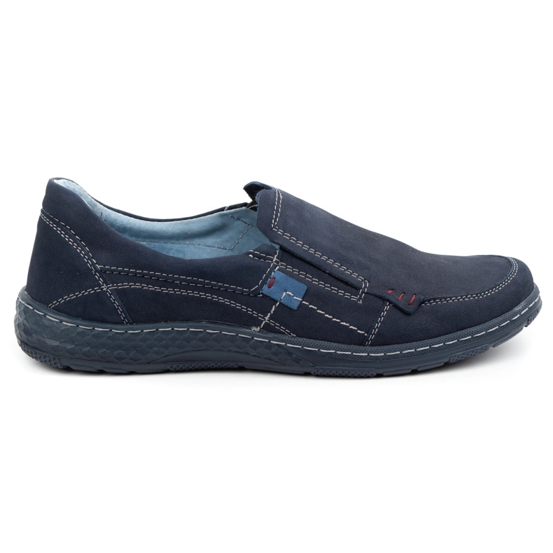 Olivier Men's leather loafers 943MA navy blue