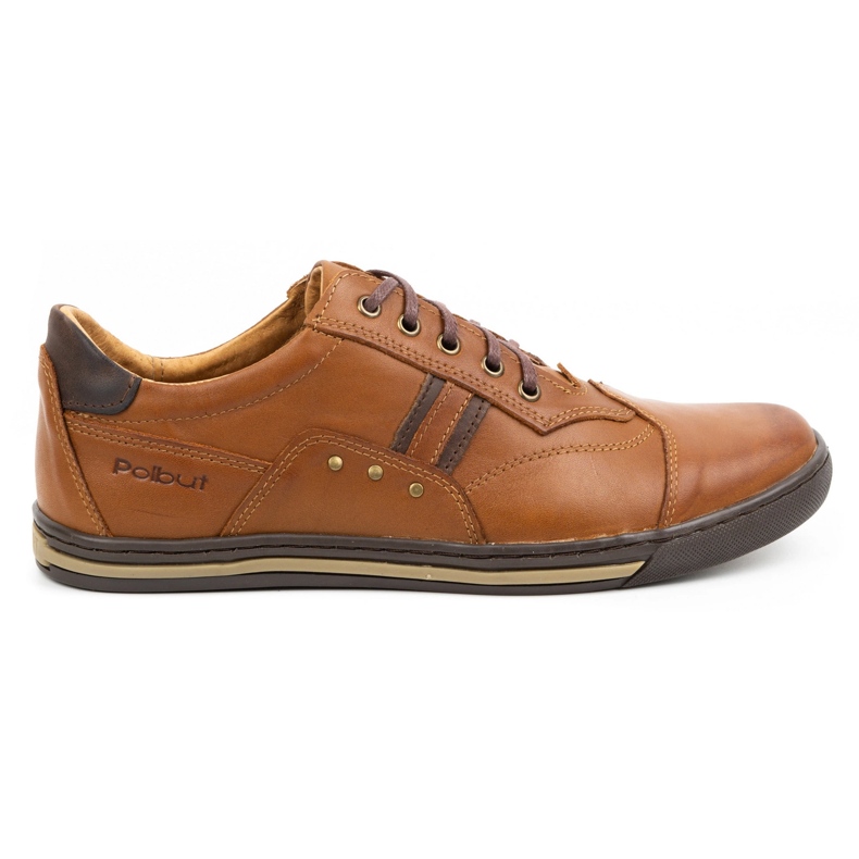 Polbut Men's casual shoes 1801N Ax Camel brown