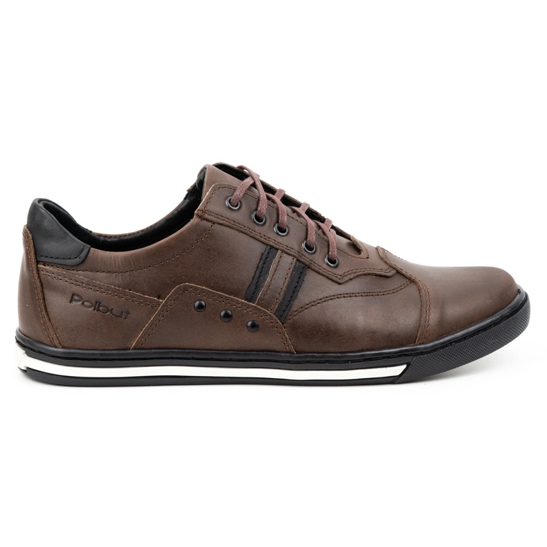 Polbut Men's casual shoes 1801 Ns dark brown