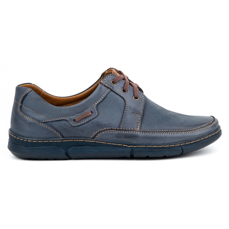 Olivier Men's lace-up leather shoes 60K navy blue Olivier Men's lace-up leather shoes 60K navy blue