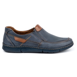 Bednarek Polish Shoes Leather Nubuck shoes Bednarek 684 Navy blue brown -  KeeShoes