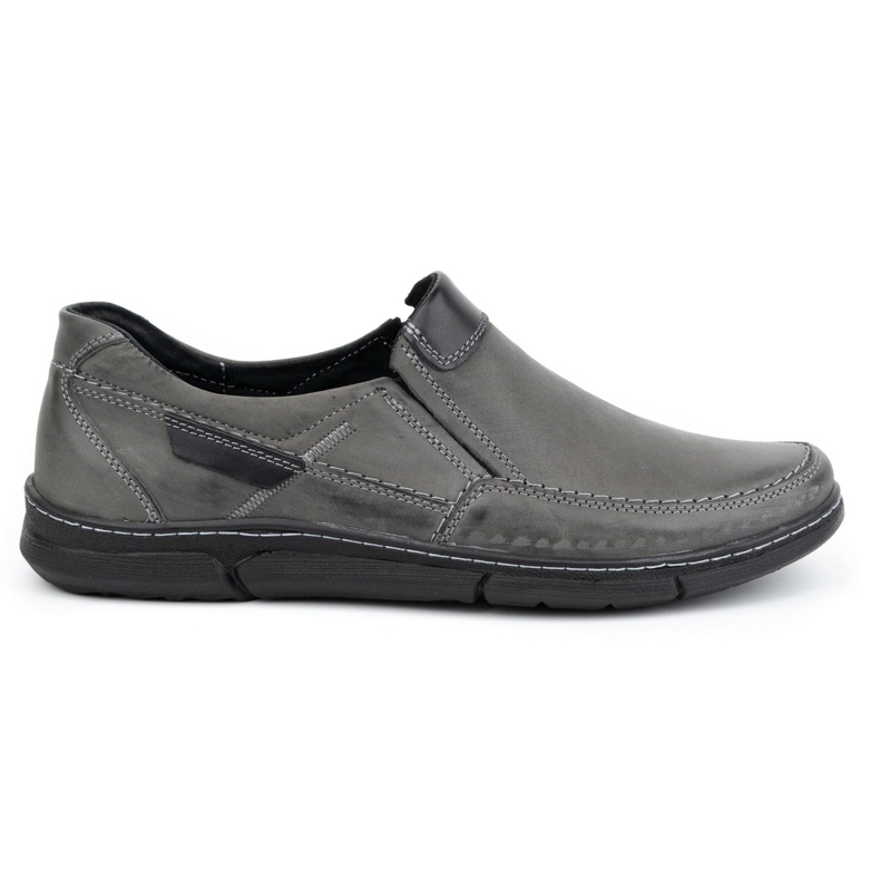 Olivier Men's leather slip-on shoes 62K gray grey Olivier Men's leather slip-on shoes 62K gray grey