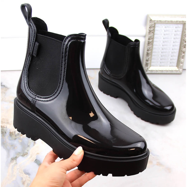 Big Star MM274395 lacquered boots, Chelsea boots, waterproof rain boots black Big Star MM274395 lacquered boots, Chelsea boots, waterproof rain boots black