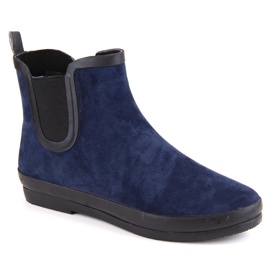 Rain boots waterproof slip-on boots Jodhpur boots navy blue Potocki RB36063 Rain boots waterproof slip-on boots Jodhpur boots navy blue Potocki RB36063