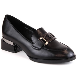 Flat shoes with chain black Vinceza 58162