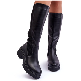 Black Fenwell Leather Over The Knee Boots