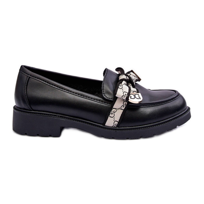 Women's Leather Shoes Loafers Black S.Barski HY330