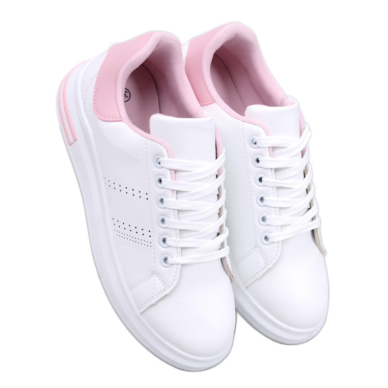 Maes Pink wedge sneakers white