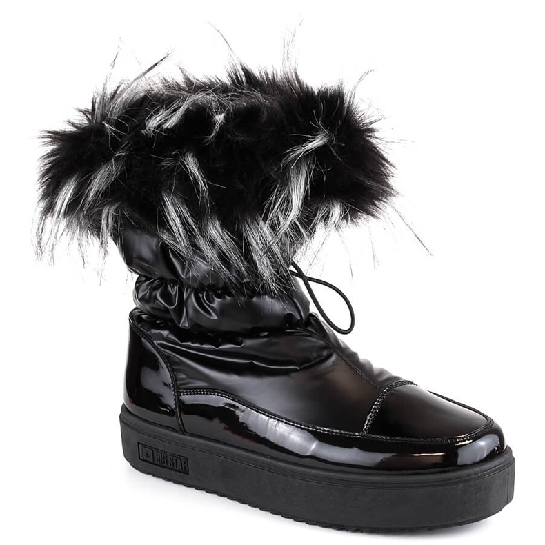 Women's platform snow boots with fur black Big Star MM274379