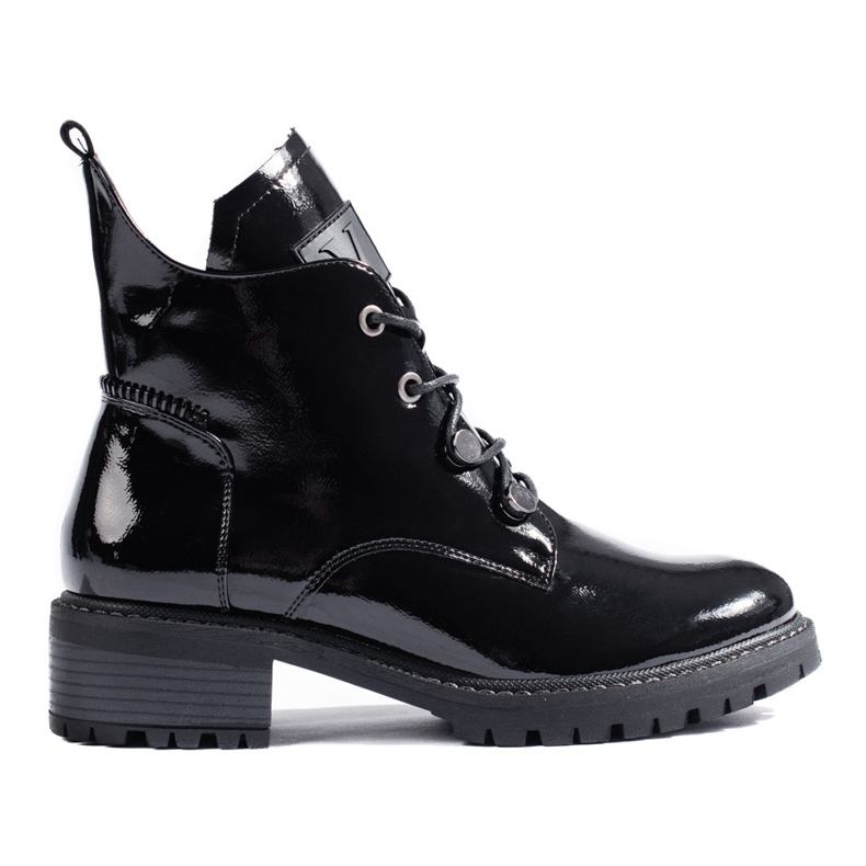 Vinceza women's black lacquered boots