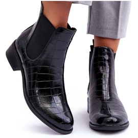 Leather Boots Chelsea Boots Animal Pattern Black Daina Leather Boots Chelsea Boots Animal Pattern Black Daina