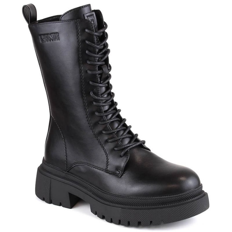 Lace-up and zipper boots insulated Big Star W INT1925 black