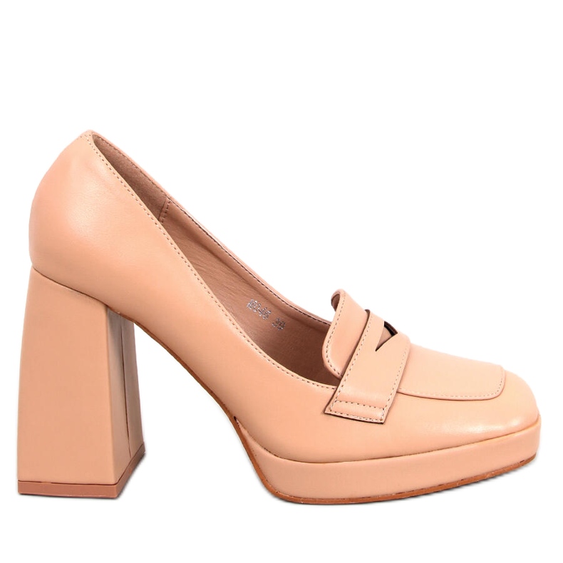 Entee Nude heel loafers beige Entee Nude heel loafers beige