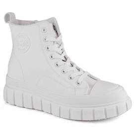 Big Star MM274624 insulated boots on the platform with laces and zippers white
