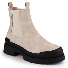 Women's Chelsea boots on the platform beige Big Star MM274322