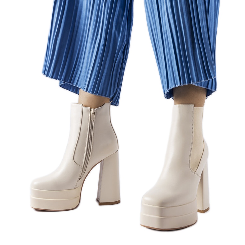 Beige high heel boots from Copertino