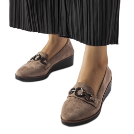 Brown suede wedge loafers from Erin Brown suede wedge loafers from Erin