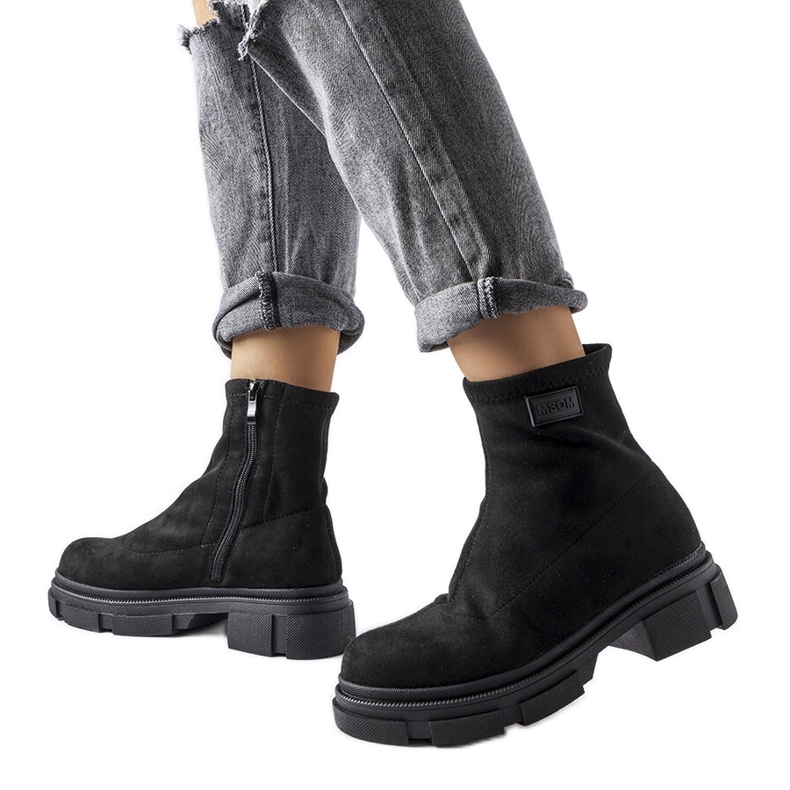 Black insulated suede boots from Inge