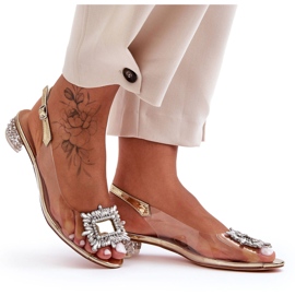 Transparent Sandals with Golden Ornaments S.Barski MR1037-05