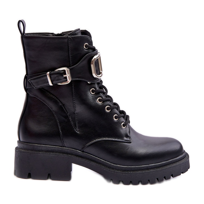 Fashionable Worker Boots With Black Ollia Decoration