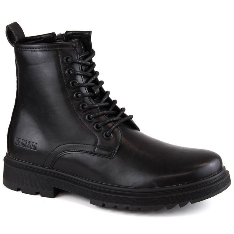 Lace-up and zipper boots insulated Big Star M INT1915 black