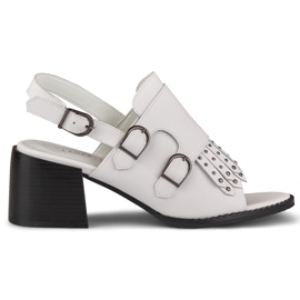 La.Fi White studded sandals