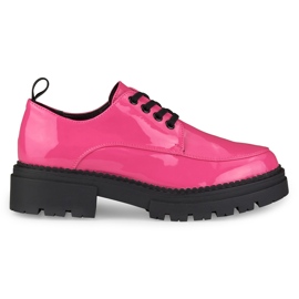 La.Fi Pink lacquered lace-up shoes