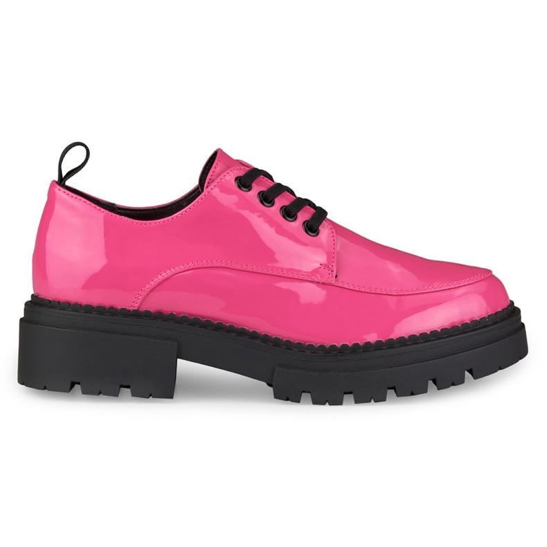 La.Fi Pink lacquered lace-up shoes