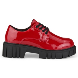 La.Fi Lacquered red lace-up shoes
