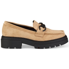 La.Fi Beige loafers on a suede platform La.Fi Beige loafers on a suede platform