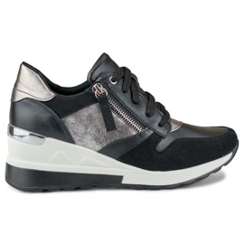Black wedge sports shoes Black wedge sports shoes