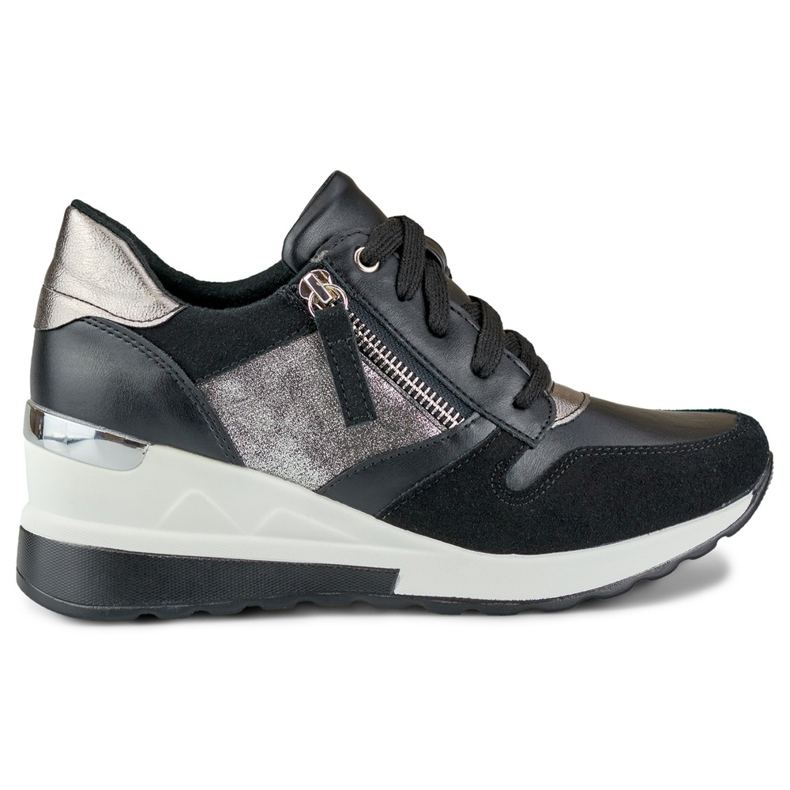 Black wedge sports shoes