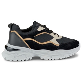 Black women's sneakers on a white sole