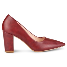 Burgundy pumps with a comfortable heel Inna Marka