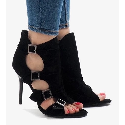 Women's black suede tied worker boots Women's black suede tied worker boots