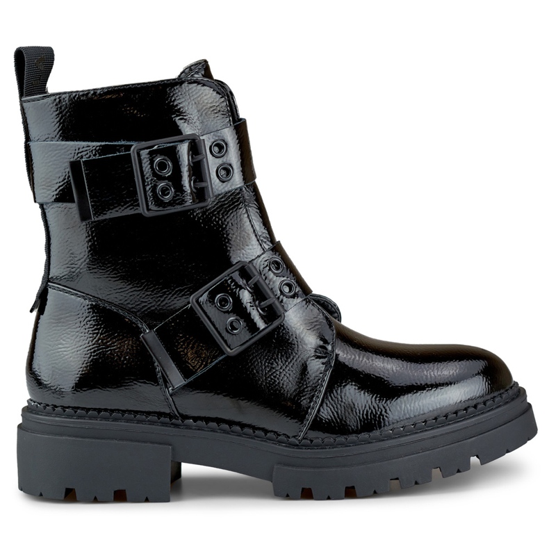 Patent black women's Axelle worker boots