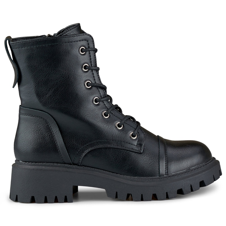 Brigitte women's classic lace-up work boots black