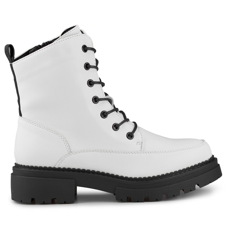 Women's white boots made of natural leather Women's white boots made of natural leather