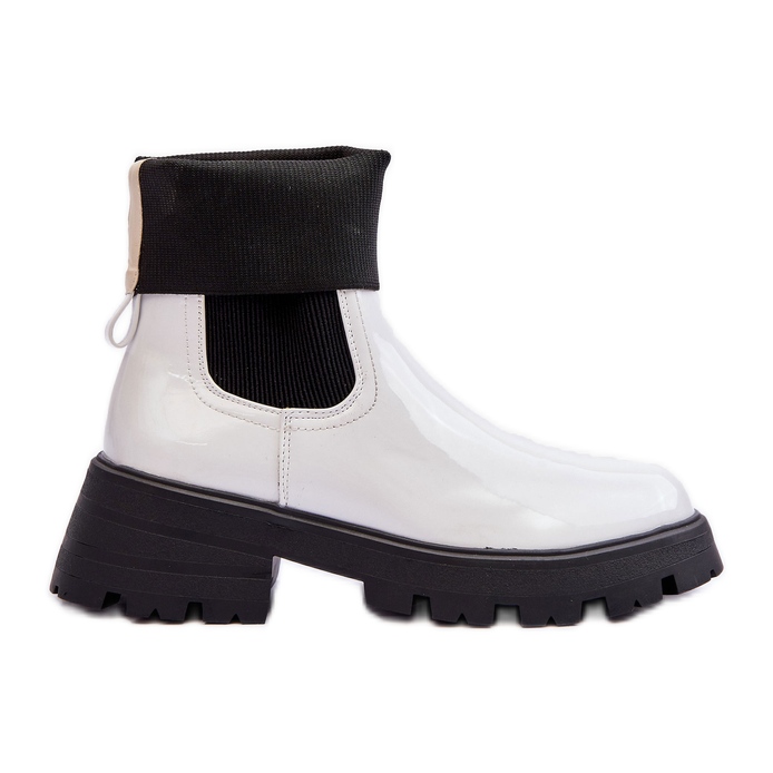 Women's Lacquered Jodhpur Boots White Pavo