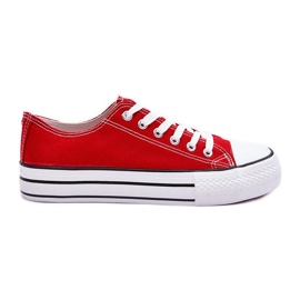 FB3 Classic Low Platform Sneakers Red Jazlyn FB3 Classic Low Platform Sneakers Red Jazlyn