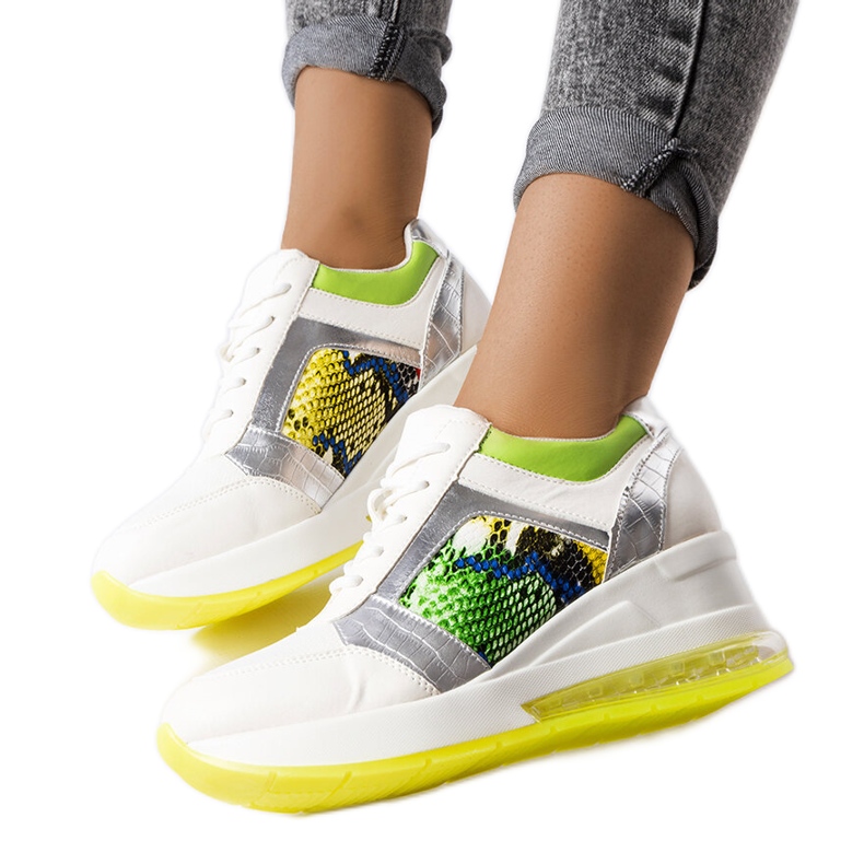 Inna Irpina white wedge sneakers