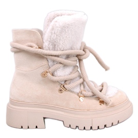Shea Beige sheepskin snow boots