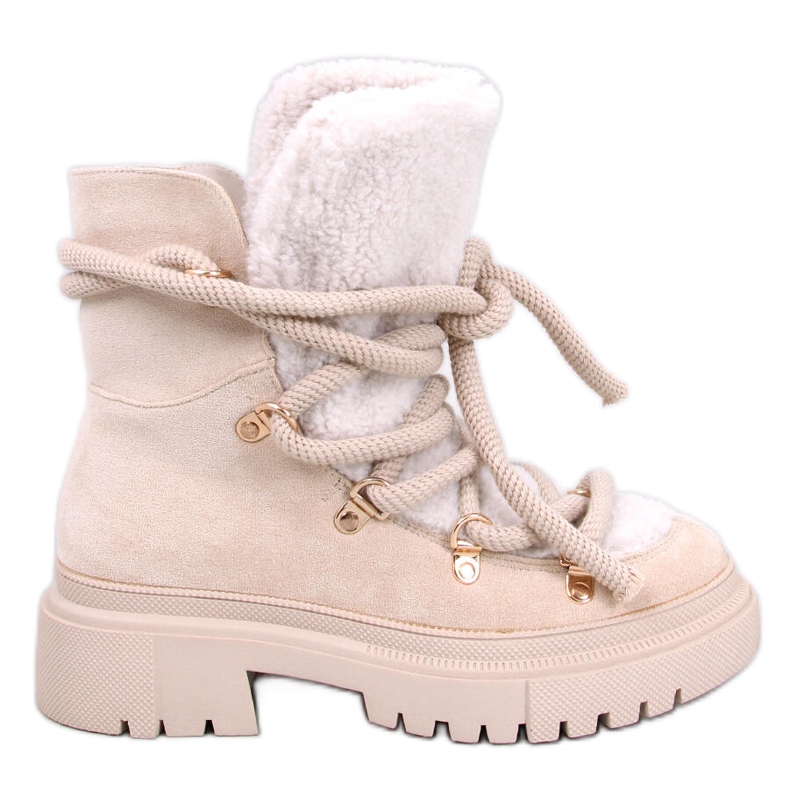 Shea Beige sheepskin snow boots