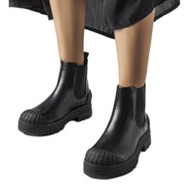 Black worker boots with rubber inserts from Lange Black worker boots with rubber inserts from Lange